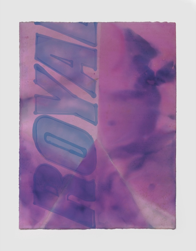 Nicolas Shake ROYAL, 2023 Dye on paper, weathered 33 1/8 x 25 5/8 in (framed) 84.1 x 65.1 cm (framed) (NSH23.020)