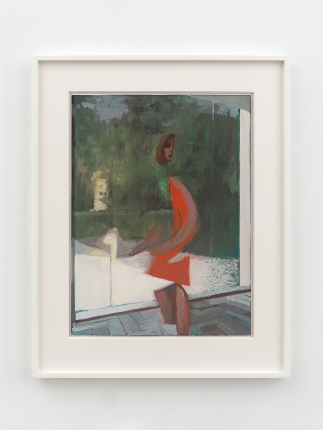 Jonathan Wateridge Glass Interior, 2025 Oil on paper 30 1/2 x 24 1/4 x 1 5/8 in (framed) 77.4 x 61.6 x 4 cm (framed) (JWA25.023)