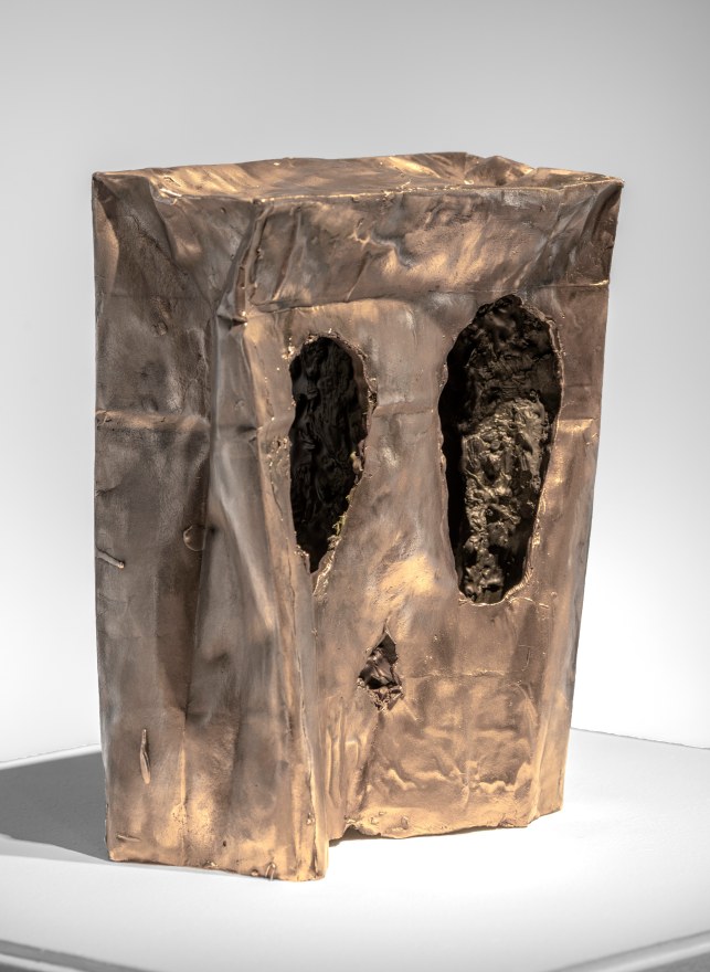 Jon Pylypchuk ghost bag #2, 2023 Bronze 12 1/2 x 9 1/2 x 4 3/4 in 31.8 x 24.1 x 12.1 cm (JPY23.007)
