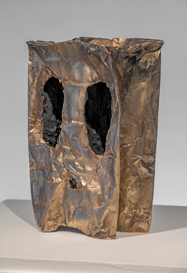 Jon Pylypchuk ghost bag #7, 2023 Bronze 10 1/2 x 7 x 4 1/2 in 26.7 x 17.8 x 11.4 cm (JPY23.012)