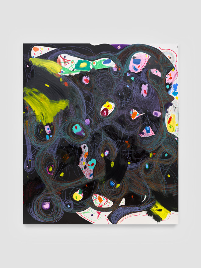 Joanne Greenbaum Untitled, 2022 Oil, flashe, acrylic on canvas 70 x 60 in 177.8 x 152.4 cm (JGR22.001)