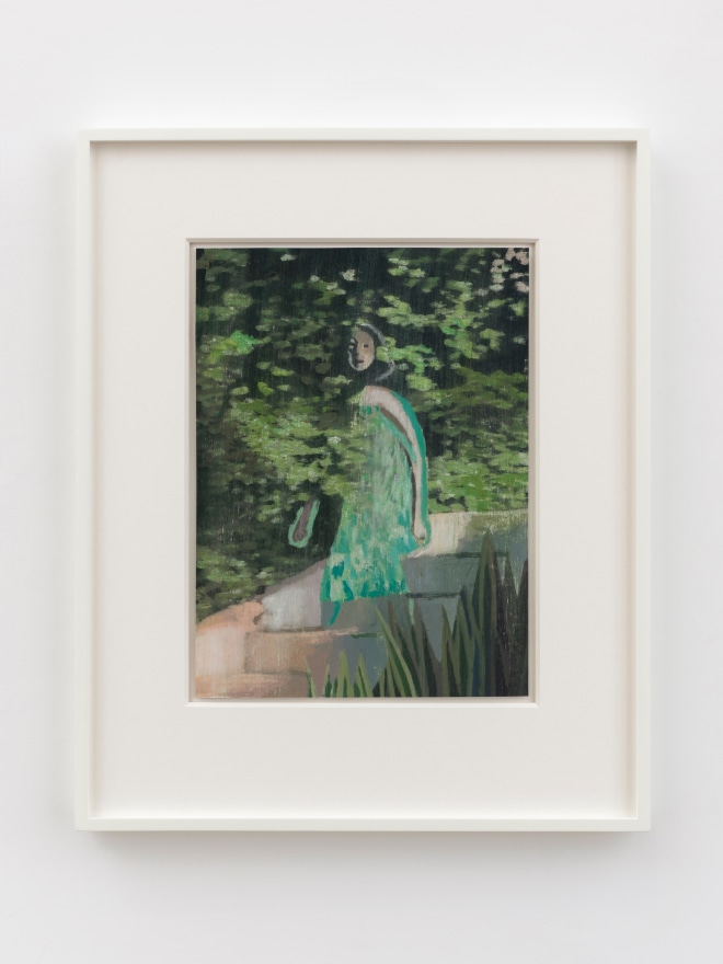 Jonathan Wateridge Sunlit Figure, 2025 Oil on paper 21 1/4 x 17 3/8 x 1 5/8 in (framed) 54 x 44.1 x 4 cm (framed) (JWA25.005)