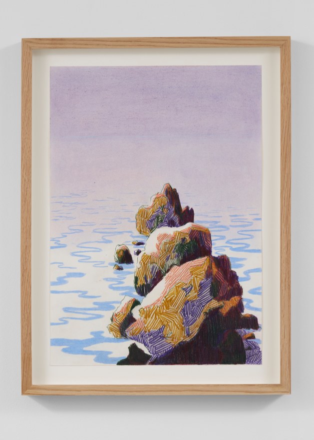 Per Adolfsen  Lava cliff formation, 2023  Colored pencil and graphite on Hahnem&uuml;hle paper  19 3/4 x 14 3/4 in (framed)  50 x 37.5 cm  (PAD24.020)