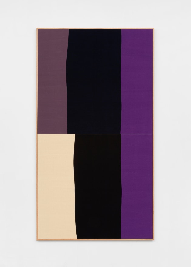 Ethan Cook, Nocturne, 2020. Hand woven cotton and linen, framed 86 x 47 in, 218.44 x 119.38 cm (ECO20.028)