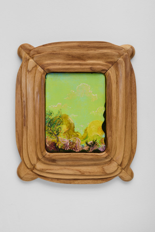 Karel Dicker Green Is the Color of Her Eyes, 2025 Acrylic on Belgian linen with French oak frame 13 1/4 x 11 in 33.7 x 27.9 cm (KDI25.037)