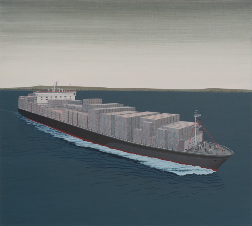 Ian Davis Container Ship, 2022 Acrylic on linen 45 x 50 in 114.3 x 127 cm (IDA22.002)