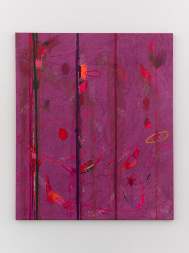 Stefan M&uuml;ller, 2025 No. 1, 2024, Acrylic, ink and oil stick on canvas, 65 x 55 1/8 in, 165 x 140 cm (SM&Uuml;24.007)