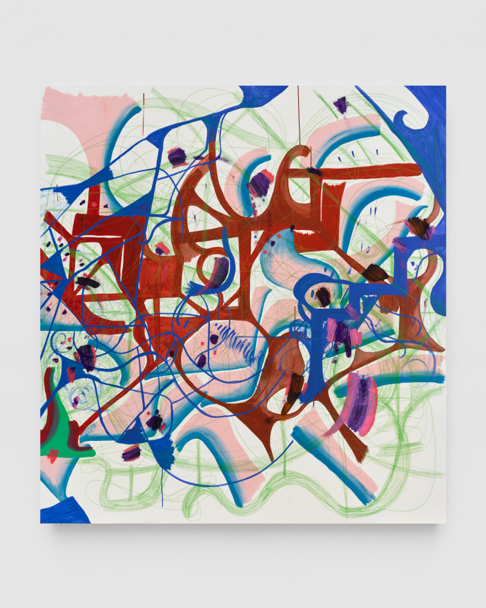 Joanne Greenbaum Untitled, 2022 Oil, flashe, and pencil on canvas 75 x 65 in 190.5 x 165.1 cm (JGR22.046)