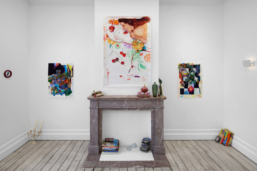 Installation view of Giulia Messina, The statue kissed me but no one was looking at us, Nino Mier Gallery, Brussels, June 13 – July 19, 2025