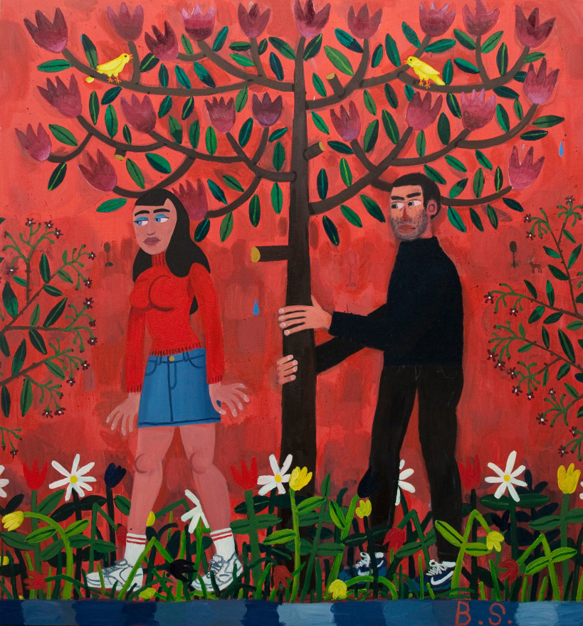 Ben Sledsens, The Girl and the Creep, 2016. Oil and Acrylic on Canvas, 78 3/4 x 72 7/8 in, 200 x 185 cm (BSL16.002)