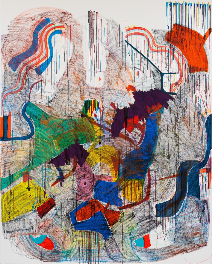 Joanne Greenbaum Untitled, 2015 Oil, ink and acrylic on canvas 100 x 80 in 254 x 203.2 cm (JGR21.002)