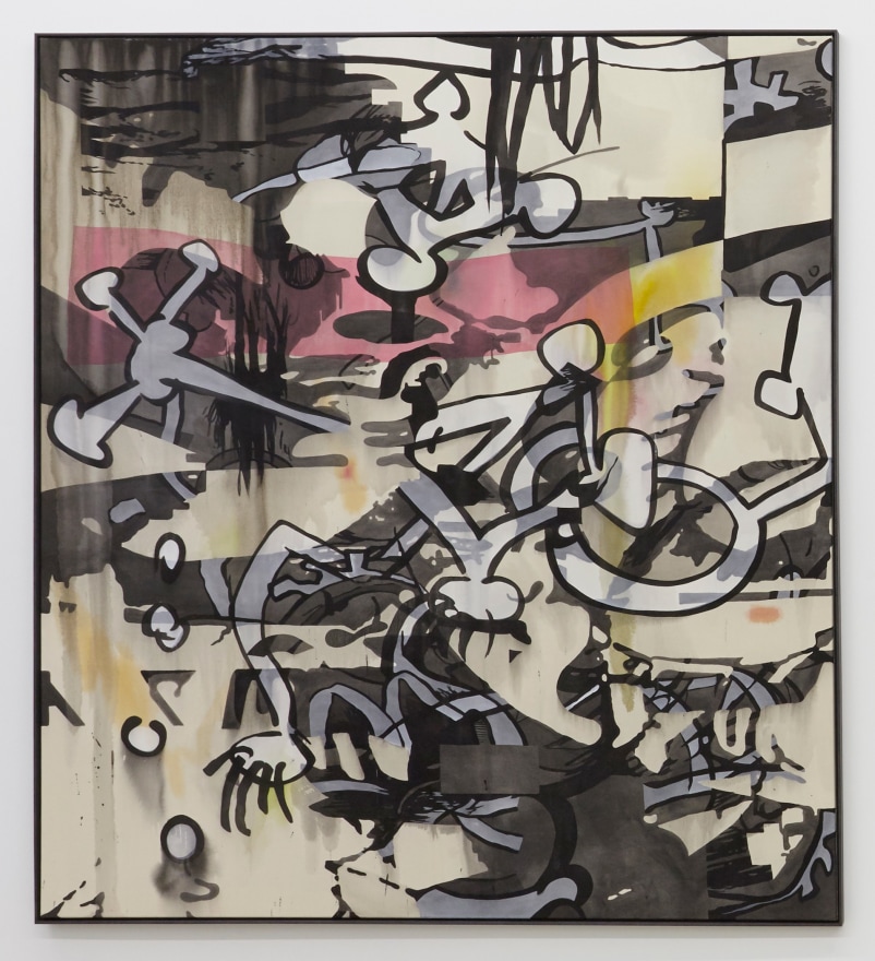 Jan-Ole Schiemann, MYS/MOS #4, 2015. Ink and acrylic on canvas, 78.4 x 70.9 in, 200 x 180 cm (JS15.004)