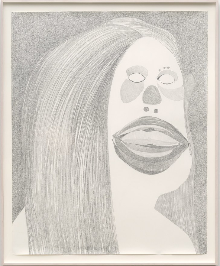 Nicola Tyson Lips, 2023 Graphite on paper 60 3/4 x 49 3/4 x 2 in (framed) 154.3 x 126.36 x 5.08 cm (framed) (NTY23.059)