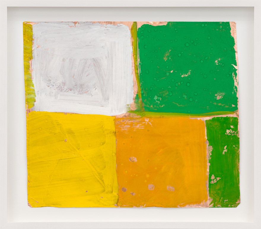 Ethan Cook Untitled, 2023 Paint on foil 14 3/4 x 16 3/4 in (framed) 37.5 x 42.5 cm (framed) (ECO23.095)