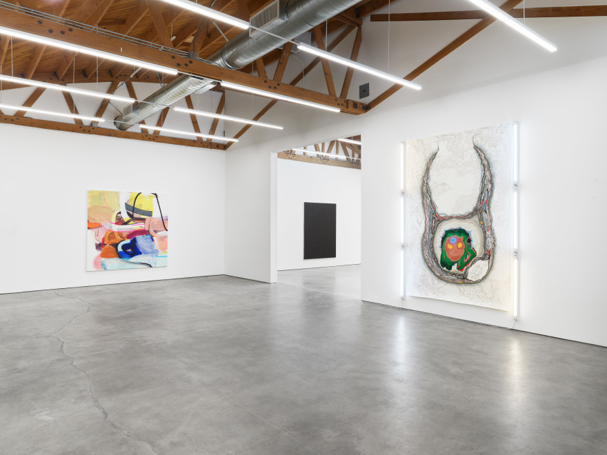 Installation view of Painters Paint Paintings: LA Version, Curated by Alexander Warhus, (July 23 - August 27, 2022), Nino Mier Gallery One, Los Angeles.