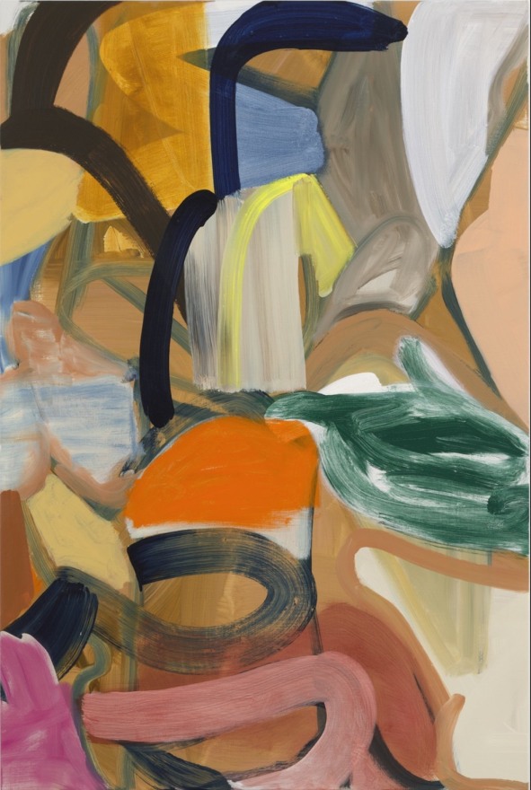 Liliane Tomasko POEM THING (one going heavenward, one that falls), 2025 Acrylic and acrylic spray on linen 60 x 40 in 152.4 x 101.6 cm (LTO25.021)