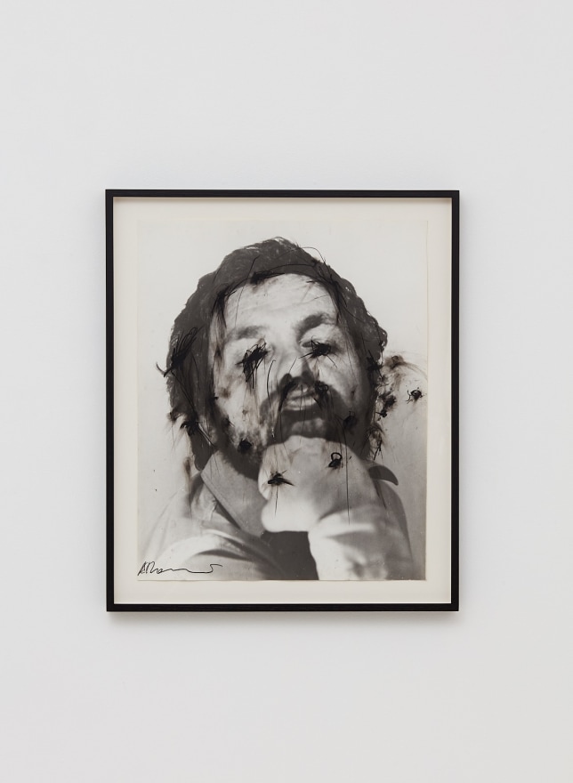 Arnulf Rainer, Untitled (Face Farces), 1970-75, Ink, graphite, wax pencil on photograph, 23 3/8 x 18 3/4 in (59.3 x 47.7 cm), ARA19.005