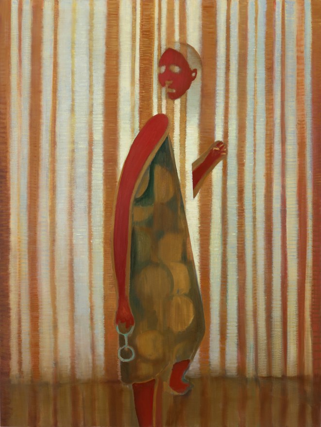 Jonathan Wateridge Red Curtain, 2023 Oil on linen 70 7/8 x 53 1/8 in 180 x 135 cm (JWA23.014)