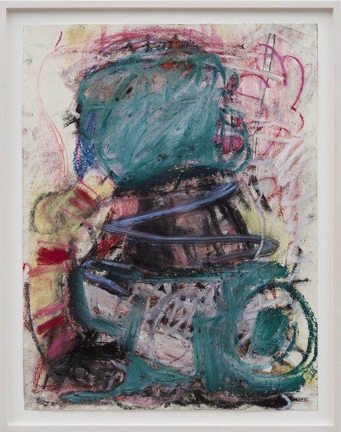 Anke Weyer, Untitled, 2017, Oil pastel and oil stick on paper, 25 x 19 in, 63.5 x 48.3 cm (AW17.011)