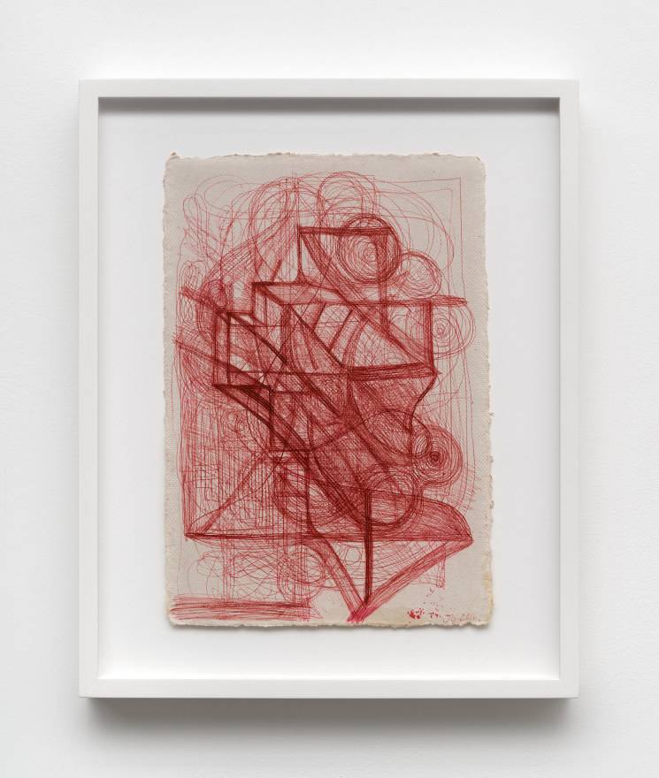 Joanne Greenbaum Untitled , 2016 Ball-point pen and archival marker on paper 15 5/8 x 12 5/8 x 1 5/8 in (framed) 39.7 x 32.1 x 4.1 cm (framed) (JGR22.009)