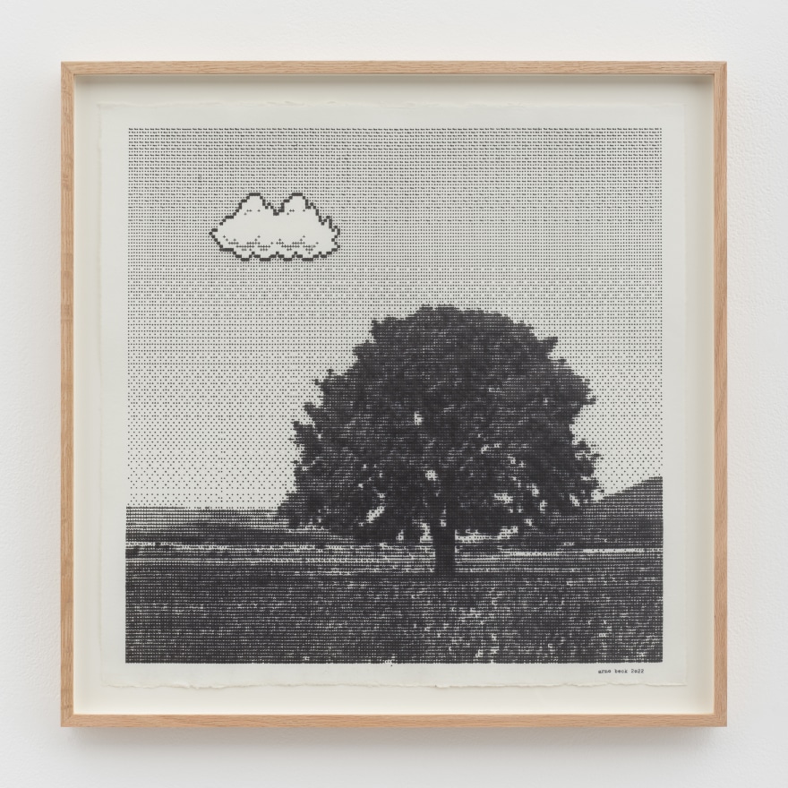 Arno Beck Untitled, 2022 Typewriter drawing on paper 20 3/4 x 20 3/4 x 1 1/4 in (framed) 52.7 x 52.7 x 3.2 cm (framed) (ABE22.010)
