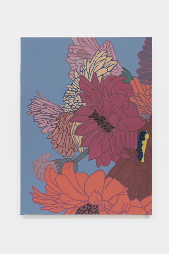 Hubert Schmalix Flowers, &quot;To The Right, Big&quot;, 2022 Oil on linen 68 7/8 x 51 1/8 in 175 x 130 cm (HSC23.023)