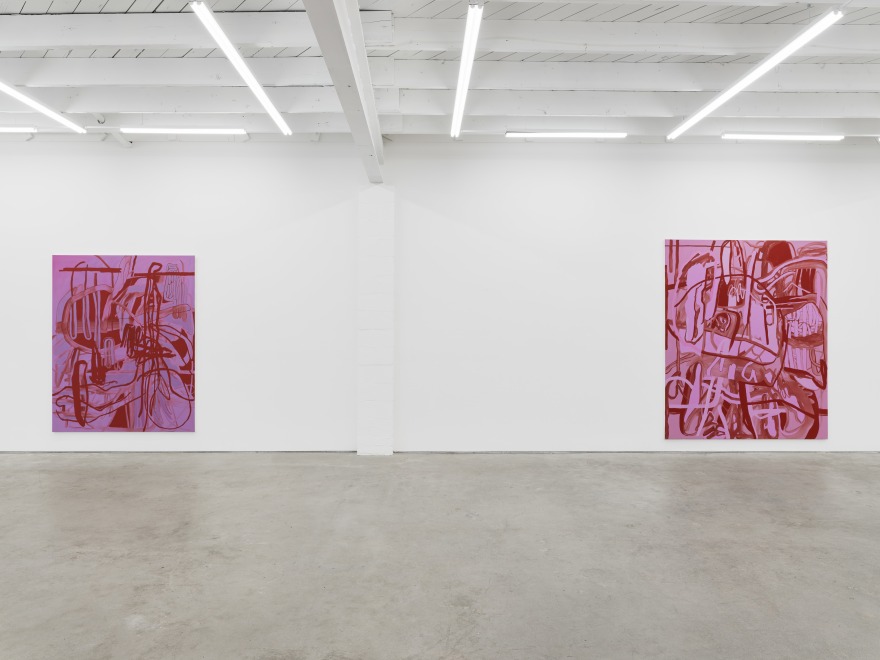 Installation view of Jana Schr&ouml;der, RUDDYSYNC ILILAC, (June 4 - July 9, 2022). Nino Mier Gallery Three, Los Angeles