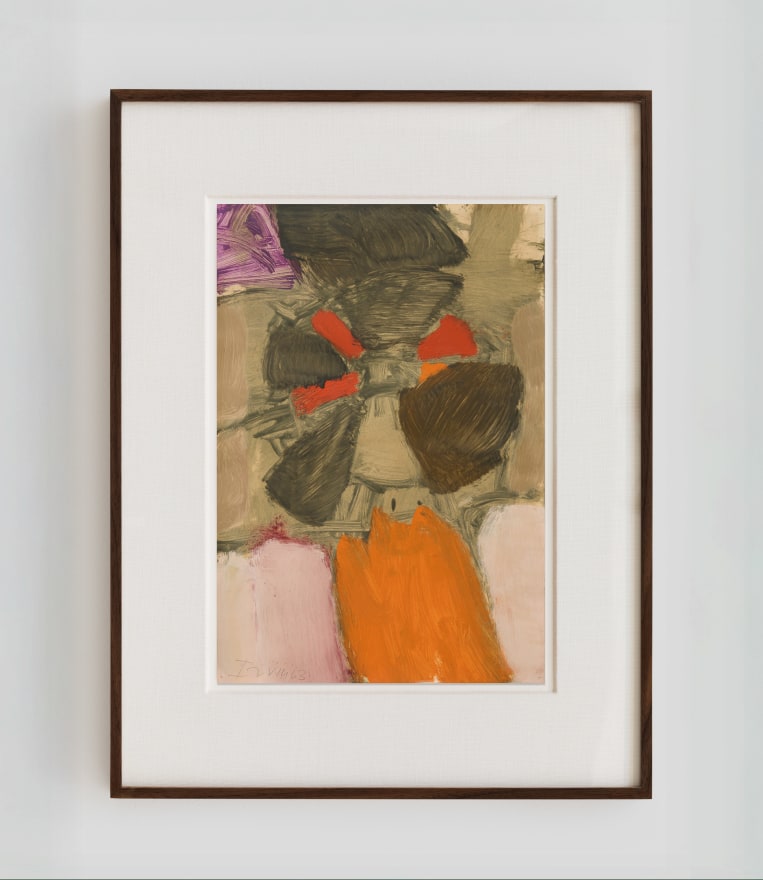 Albert Irvin Radial, 1963 Signed &amp; dated on recto Oil on paper 28 5/8 x 21 5/8 in (framed) 72.6 x 54.9 cm (framed) (AIR25.045)