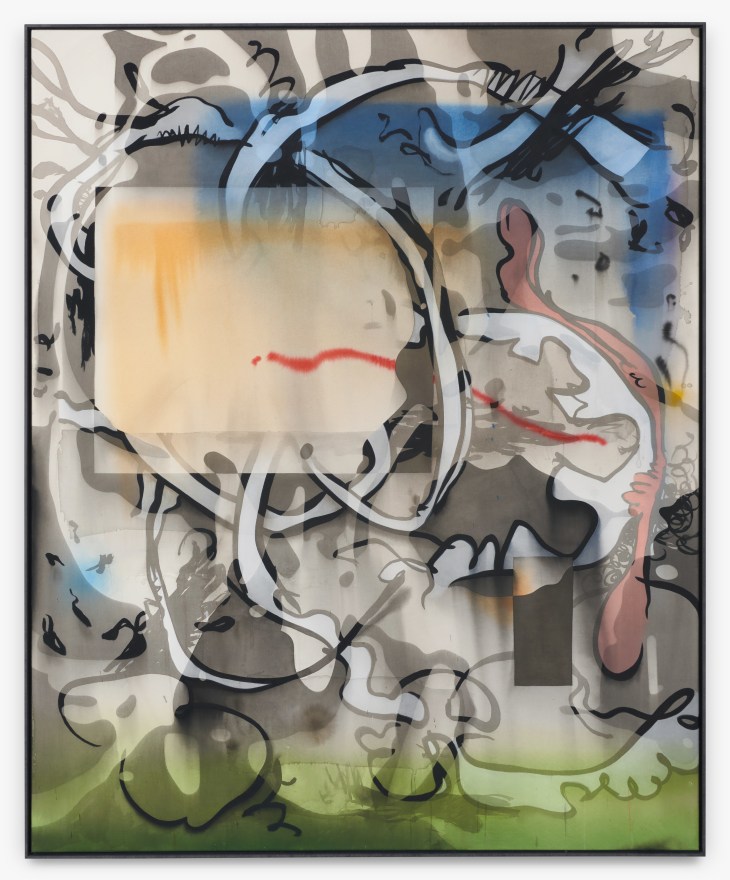 Jan-Ole Schiemann, Idyll, 2017. Ink and acrylic on canvas, 63 x 51 1/8 in, 160 x 130 cm (JS17.020)