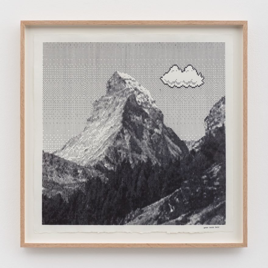 Arno Beck Untitled, 2022 Typewriter drawing on paper 20 3/4 x 20 3/4 x 1 1/4 in (framed) 52.7 x 52.7 x 3.2 cm (framed) (ABE22.015)