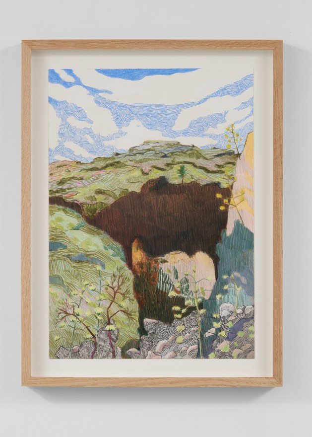Per Adolfsen  Canyon I, 2023  Colored pencil on Hahnem&uuml;hle paper  19 3/4 x 14 3/4 in (framed)  50 x 37.5 cm  (PAD24.018)