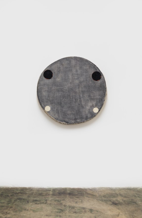 Otis Jones Four Circles, Two Black, Two Tan, 2020 Acrylic on linen 36 1/2 x 37 1/2 x 4 1/2 in 92.7 x 95.3 x 11.4 cm (OJO20.002)