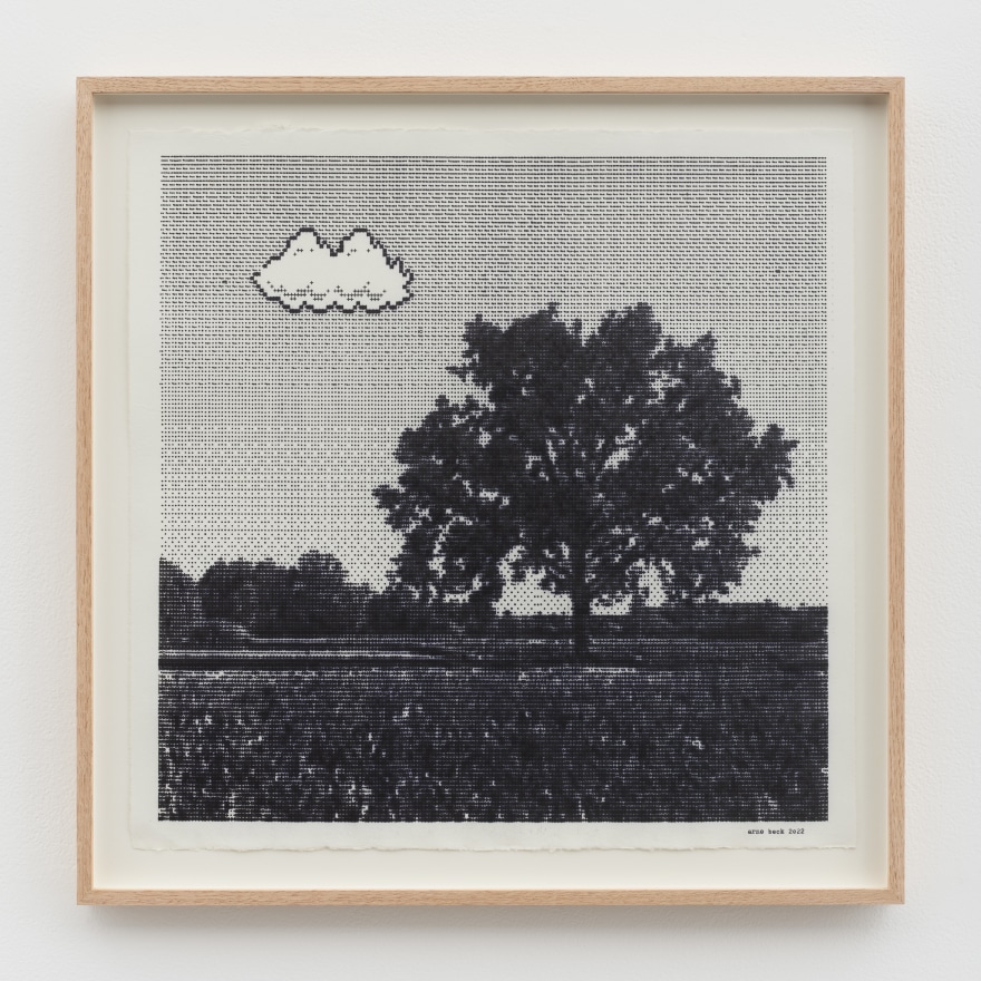Arno Beck Untitled, 2022 Typewriter drawing on paper 20 3/4 x 20 3/4 x 1 1/4 in (framed) 52.7 x 52.7 x 3.2 cm (framed) (ABE22.001)