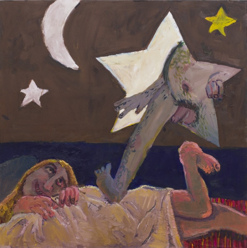 Shanee Roe Fantasizing sweet nightmares, 2025 Acrylic, collage and oil on canvas 59 x 59 in 150 x 150 cm (SRO25.007)