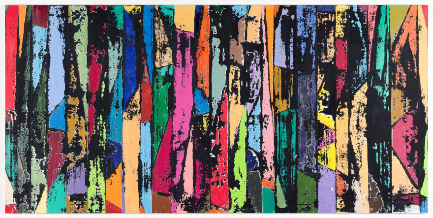Secundino Hern&aacute;ndez Untitled, 2023 Acrylic and dye on stitched linen 63 x 128 in 160 x 325 cm (SHE23.016)