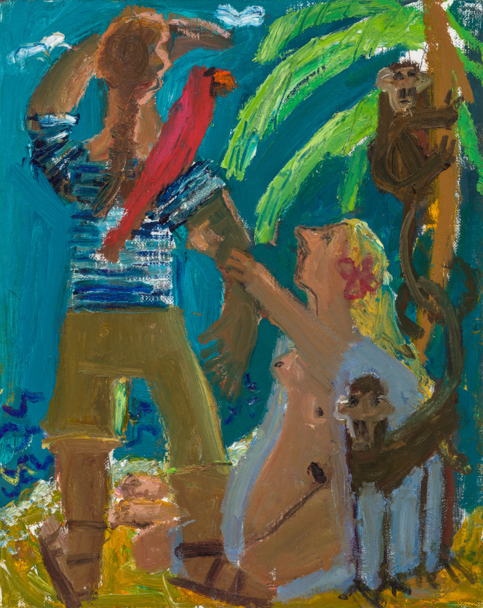 Kyle Staver Calypso and Odysseus, 2022 Oil on panel 10 x 8 in 25.4 x 20.3 cm (KST22.022)