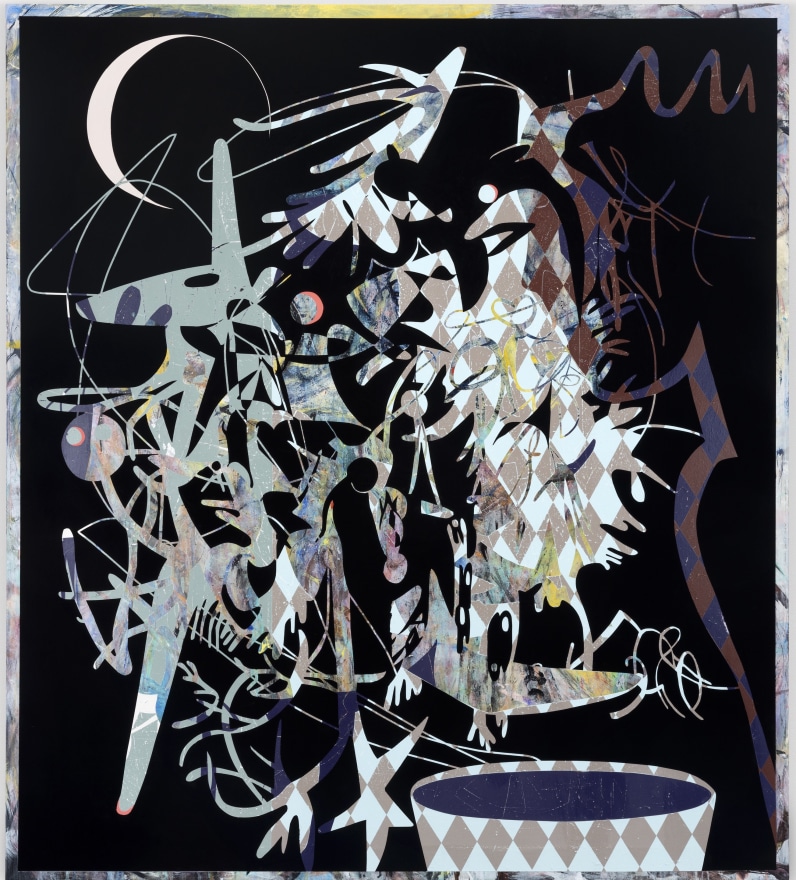 Ana Villagomez Drum Before the Wonder, 2025 Signed, titled, and dated on verso Acrylic and flashe on canvas 54 x 48 in 137.2 x 121.9 cm (AVI25.003)