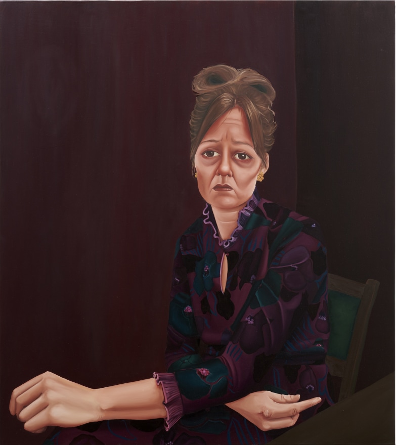 Madeleine Pfull, Purple Lady 2, 2020. oil on linen, 54 x 48 in, 137.2 x 121.9 cm (MP20.004)