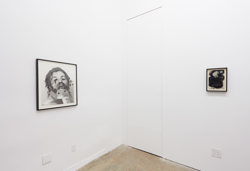 Installation View of &quot;Untitled (Face Farces)&quot; and &quot;Als Kind nannten sie mich Hase&quot;