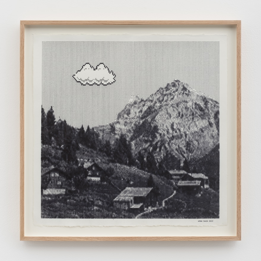 Arno Beck Untitled, 2022 Typewriter drawing on paper 20 3/4 x 20 3/4 x 1 1/4 in (framed) 52.7 x 52.7 x 3.2 cm (framed) (ABE22.011)