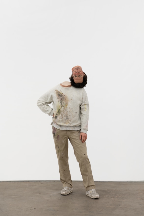 Tony Matelli, Arrangement, 2022, Silicone, epoxy, urethane, hair, clothing, 62 1/2 x 36 x 13 1/2 in, 158.8 x 91.4 x 34.3 cm, (TMA22.027)