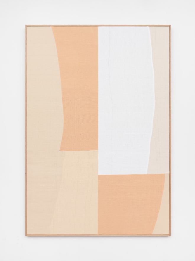Ethan Cook, Together Again, 2020. Hand woven cotton and linen, framed 70 x 48 in, 177.8 x 121.9 cm (ECO20.040)