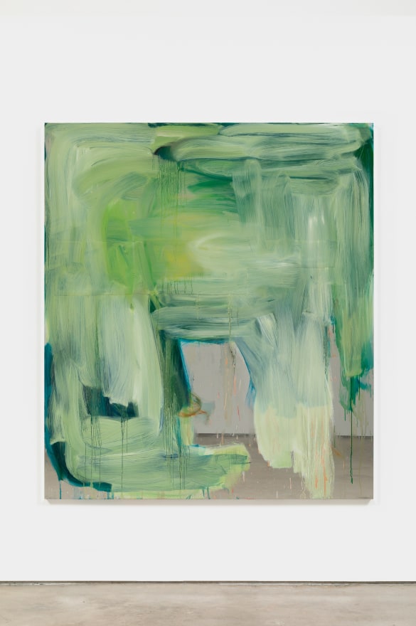 Peter Bonde UNTITLED (GREEN LOVE), 2021 Oil on mirror foil 63 x 55 1/8 in 160 x 140 cm (PB21.020)