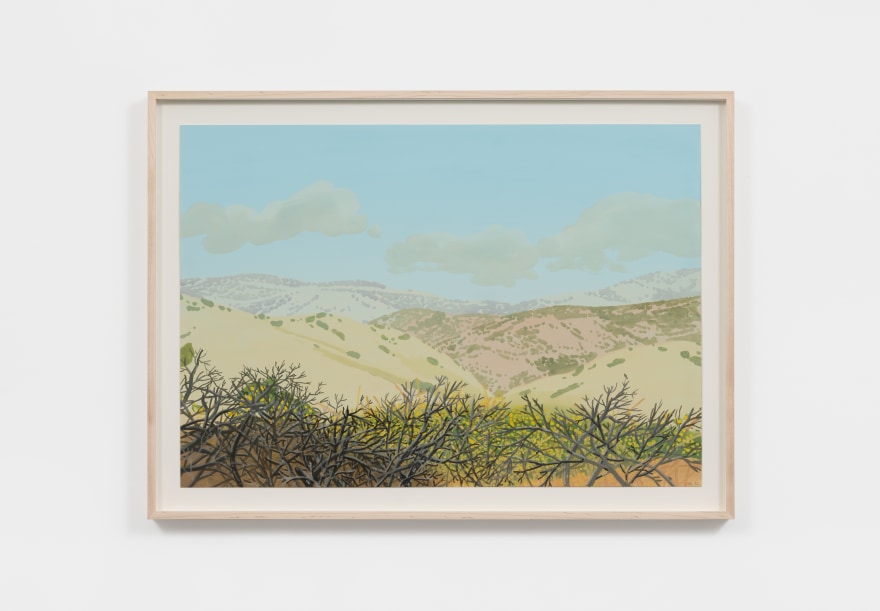 Jake Longstreth San Dimas Canyon #4 (November Sun), 2022 Oil on paper 16 1/2 x 22 1/2 x 1 1/2 in (framed) 41.9 x 57.1 x 3.8 cm (framed)&nbsp; 14 x 20 in (unframed) 35.6 x 50.8 cm (unframed) (JLO22.017)