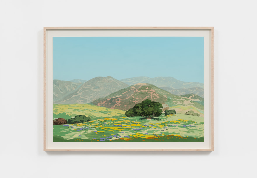 Jake Longstreth Springtime in Southern California (After Granville Redmond) #2, 2022 Oil on paper 16 1/2 x 22 1/2 x 1 1/2 in (framed) 41.9 x 57.1 x 3.8 cm (framed)&nbsp; 14 x 20 in (unframed) 35.6 x 50.8 cm (unframed) (JLO22.007)