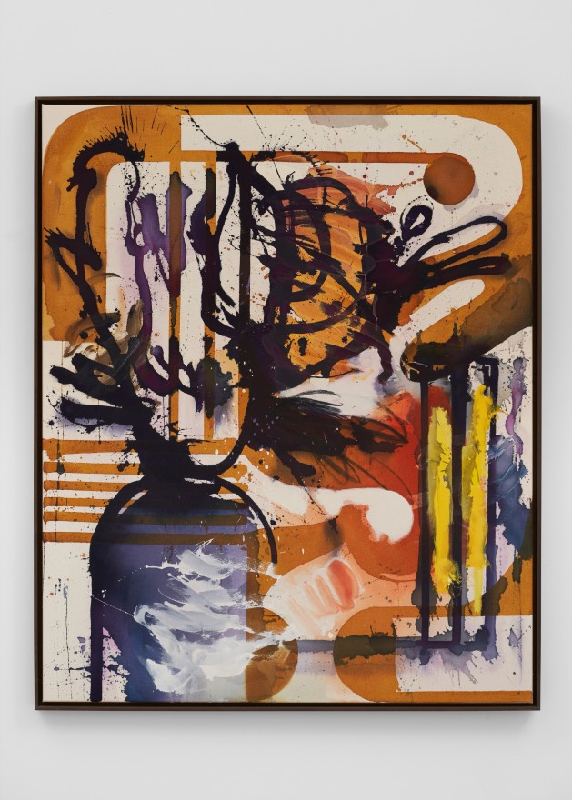 Jan-Ole Schiemann Analyse des Selbst (messy version), 2023 Acrylic, oil paint on canvas 43 1/4 x 35 3/8 in (framed) 110 x 90 cm (framed) (JS23.003)