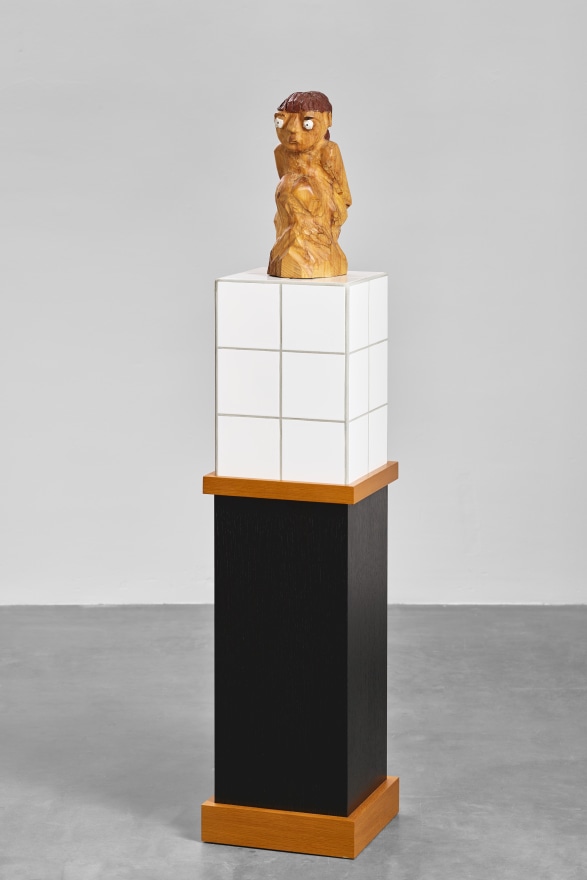 Werner B&uuml;ttner, Damenbad KPX (Hannelore), 1988, Wood, tiles; Sculpture: 16 7/8 x 6 1/4 x 7 7/8 in (43 x 16 x 20 cm); Pedestal: 51 5/8 x 14 5/8 x 14 5/8 in (131 x 37 x 37 cm); WB88.002