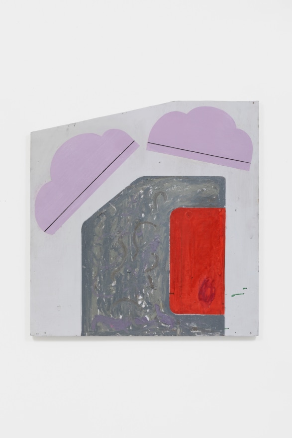 Nel Aerts Untitled, 2021 Acrylic, paper, coloured pencil,  oil sticks, oil on wood 38 5/8 x 37 3/8 in 98 x 95 cm (NAE21.036)
