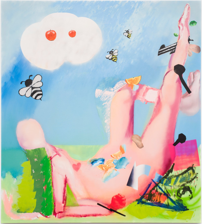 Alessandro Pessoli, Manipulator, 2019, Oil, spray paint, oil stick, 57 x 63 in (144.8 x 160 cm)