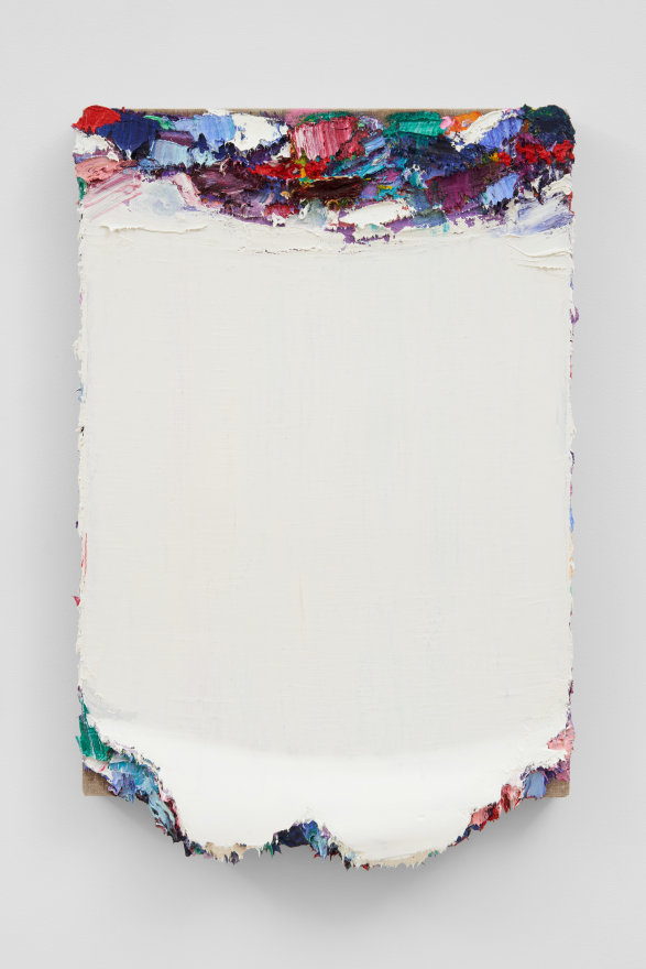 Andrew Dadson White Scrape #2 , 2023 Oil and acrylic on linen 27 x 17 1/2 x 3 in 68.6 x 44.5 x 7.6 cm (ADA23.007)